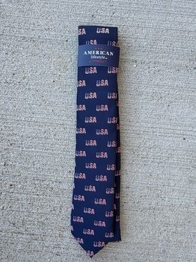 American Lifestyle USA American Patriotic Tie NWT Polyester